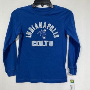 Indianapolis Colts NFL Football Blue Long Sleeve T-Shirt Kids SMALL 6-7 NWT